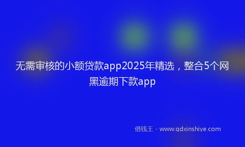 无需审核的小额贷款app2025年精选，整合5个网黑逾期下款app