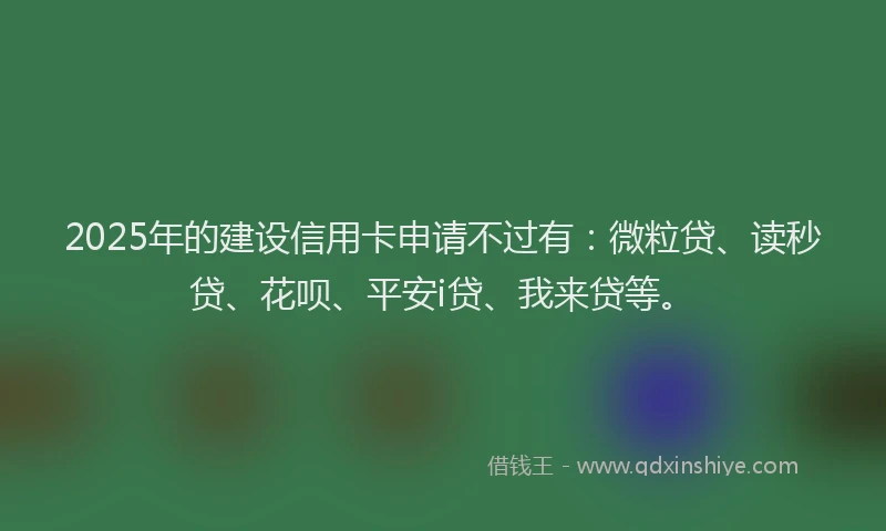 2025年的建设信用卡申请不过有：微粒贷、读秒贷、花呗、平安i贷、我来贷等。