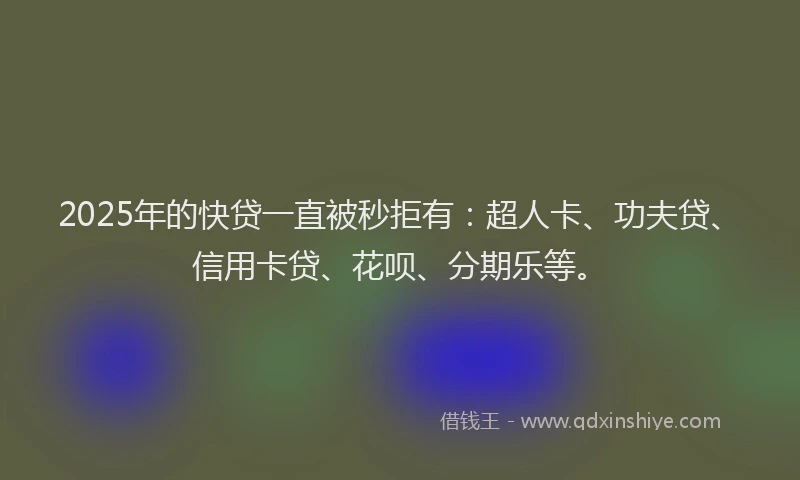 2025年的快贷一直被秒拒有：超人卡、功夫贷、信用卡贷、花呗、分期乐等。