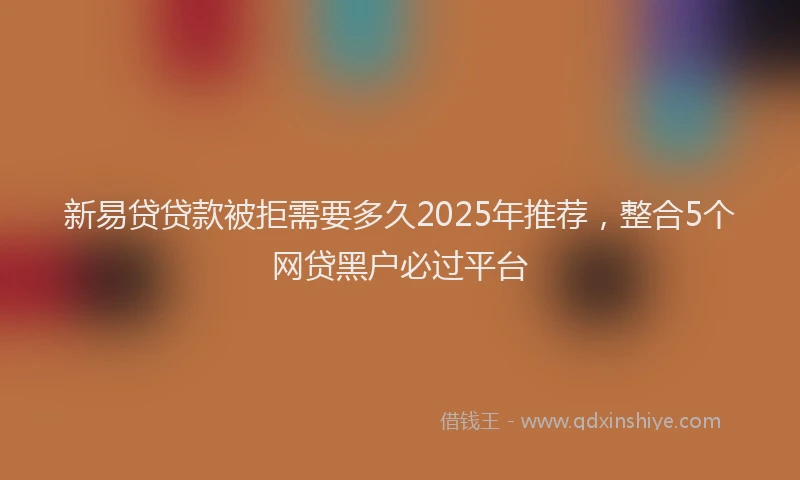 新易贷贷款被拒需要多久2025年推荐，整合5个网贷黑户必过平台