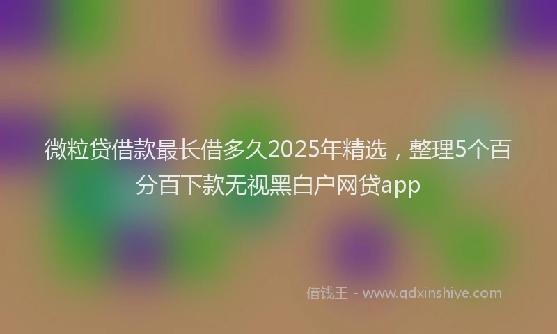 微粒贷借款最长借多久2025年精选，整理5个百分百下款无视黑白户网贷app