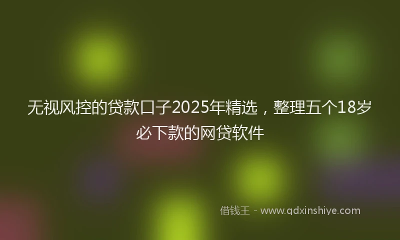 无视风控的贷款口子2025年精选，整理五个18岁必下款的网贷软件