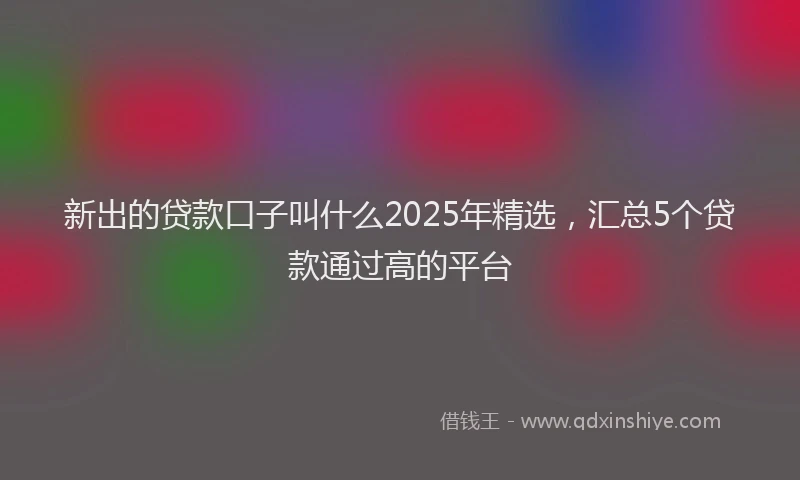 新出的贷款口子叫什么2025年精选，汇总5个贷款通过高的平台