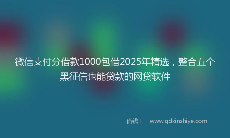 微信支付分借款1000包借2025年精选，整合五个黑征信也能贷款的网贷软件