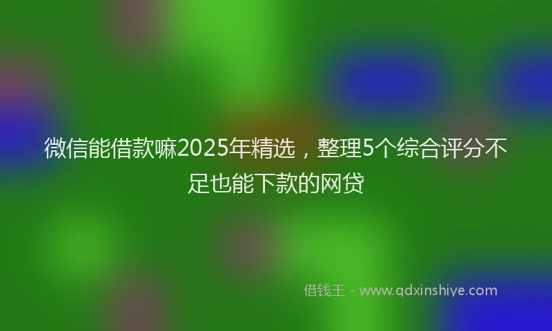 微信能借款嘛2025年精选，整理5个综合评分不足也能下款的网贷