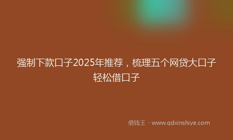 强制下款口子2025年推荐，梳理五个网贷大口子轻松借口子