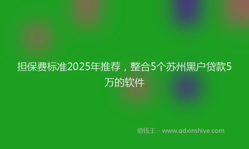 担保费标准2025年推荐，整合5个苏州黑户贷款5万的软件