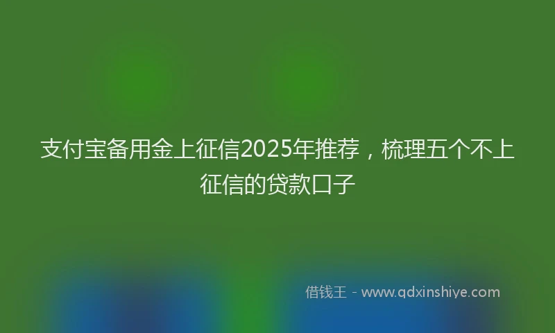 支付宝备用金上征信2025年推荐，梳理五个不上征信的贷款口子