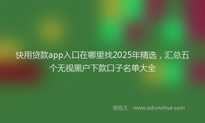 快用贷款app入口在哪里找2025年精选，汇总五个无视黑户下款口子名单大全