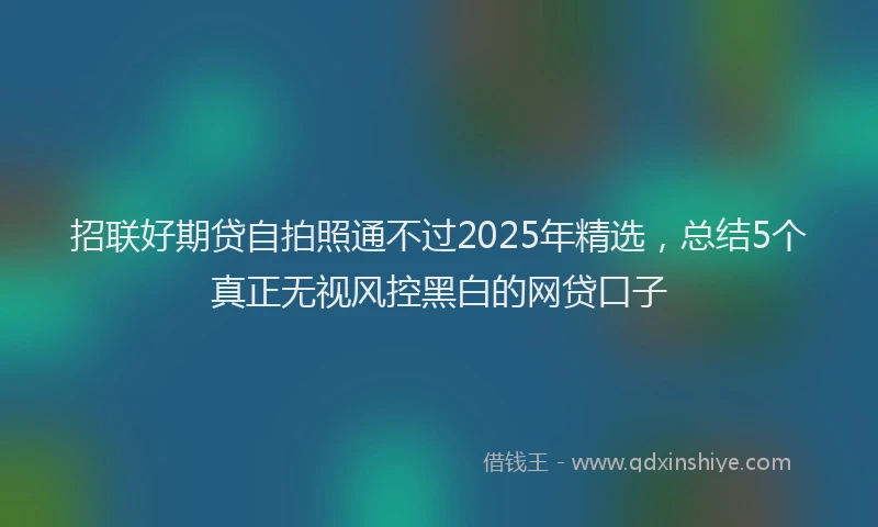 招联好期贷自拍照通不过2025年精选，总结5个真正无视风控黑白的网贷口子