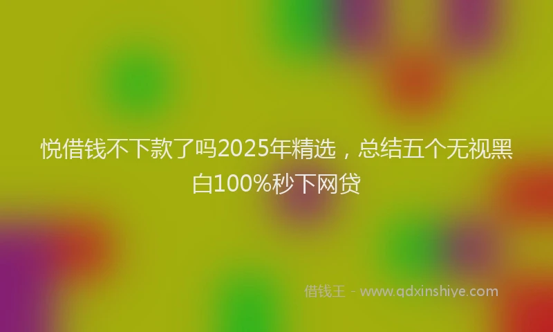 悦借钱不下款了吗2025年精选，总结五个无视黑白100%秒下网贷