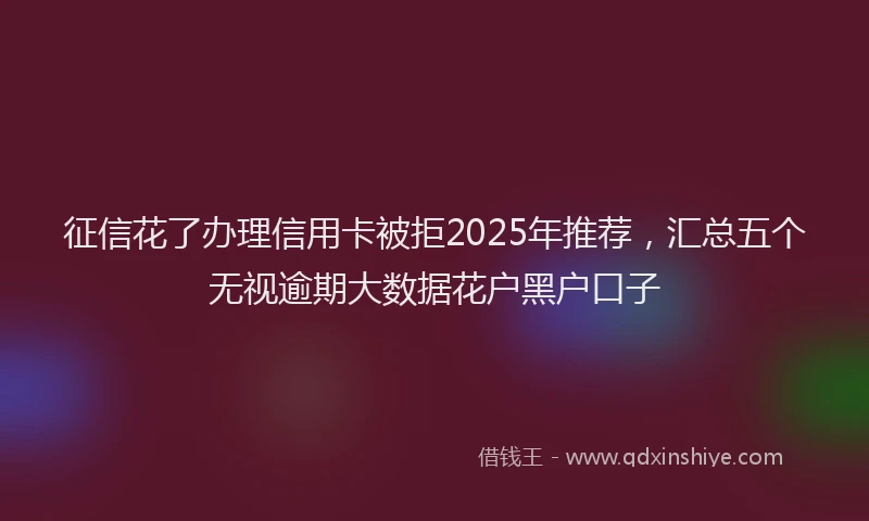 征信花了办理信用卡被拒2025年推荐，汇总五个无视逾期大数据花户黑户口子