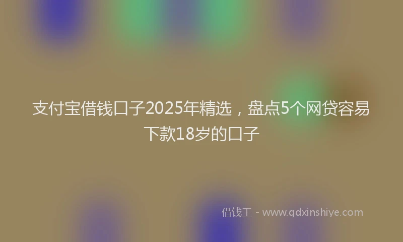 支付宝借钱口子2025年精选，盘点5个网贷容易下款18岁的口子