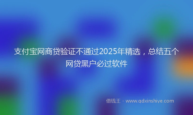 支付宝网商贷验证不通过2025年精选，总结五个网贷黑户必过软件