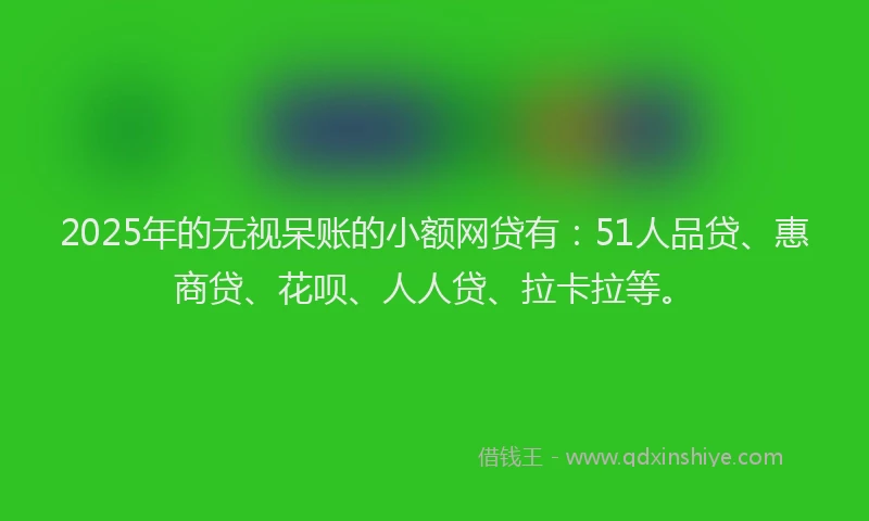 2025年的无视呆账的小额网贷有：51人品贷、惠商贷、花呗、人人贷、拉卡拉等。