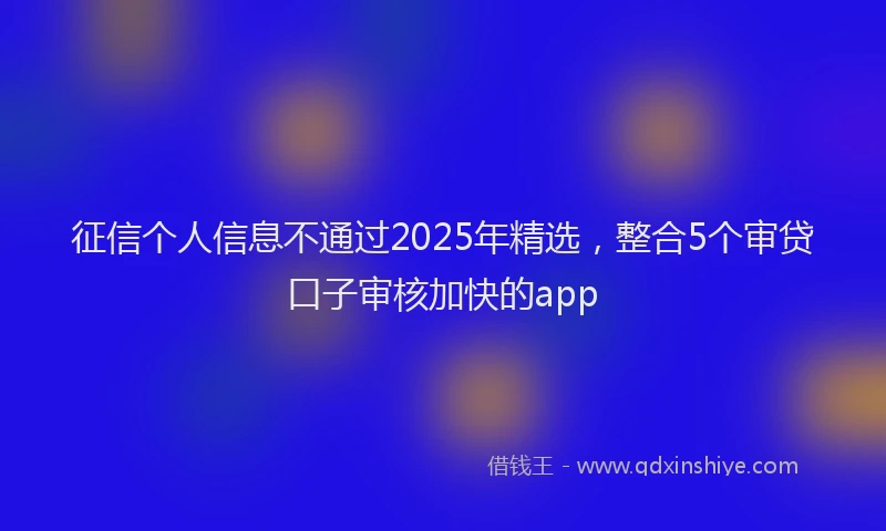 征信个人信息不通过2025年精选，整合5个审贷口子审核加快的app