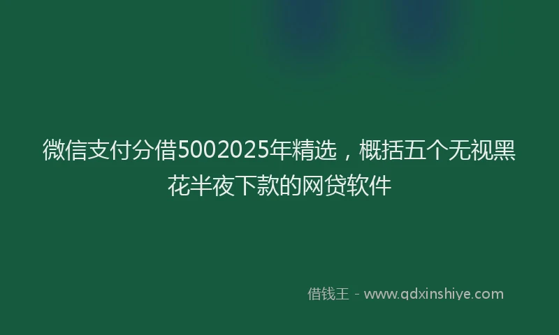 微信支付分借5002025年精选，概括五个无视黑花半夜下款的网贷软件