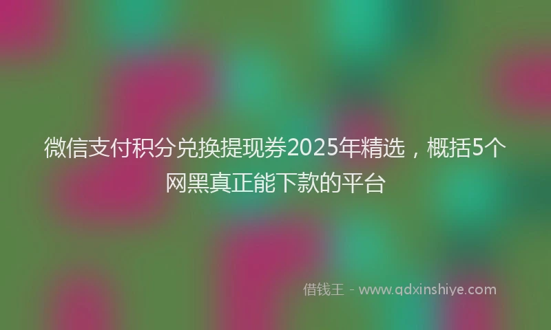 微信支付积分兑换提现券2025年精选，概括5个网黑真正能下款的平台