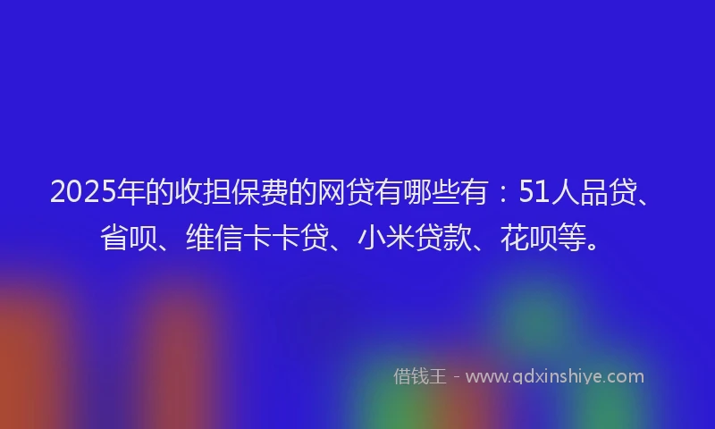 2025年的收担保费的网贷有哪些有：51人品贷、省呗、维信卡卡贷、小米贷款、花呗等。