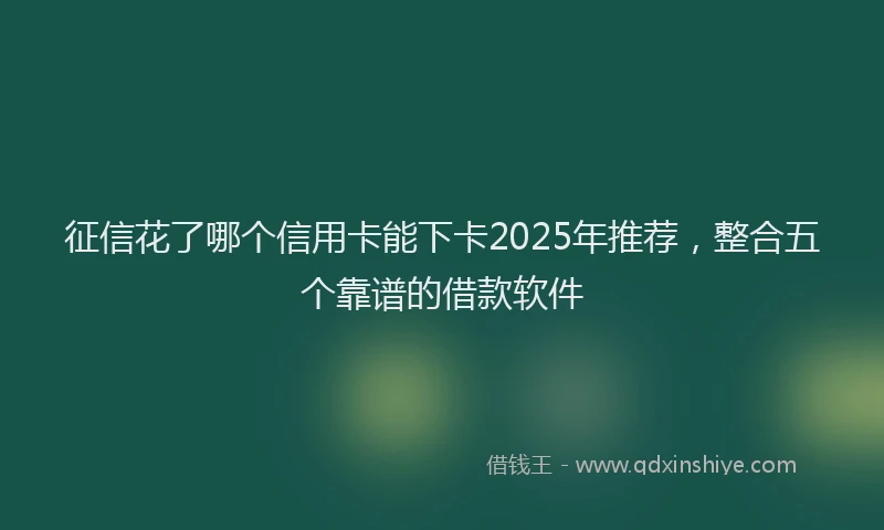 征信花了哪个信用卡能下卡2025年推荐，整合五个靠谱的借款软件