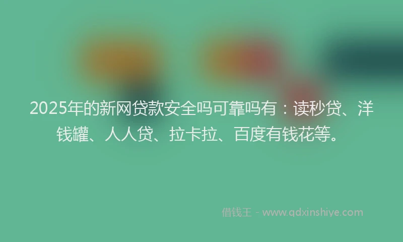 2025年的新网贷款安全吗可靠吗有：读秒贷、洋钱罐、人人贷、拉卡拉、百度有钱花等。