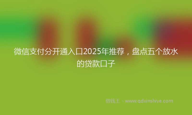 微信支付分开通入口2025年推荐，盘点五个放水的贷款口子