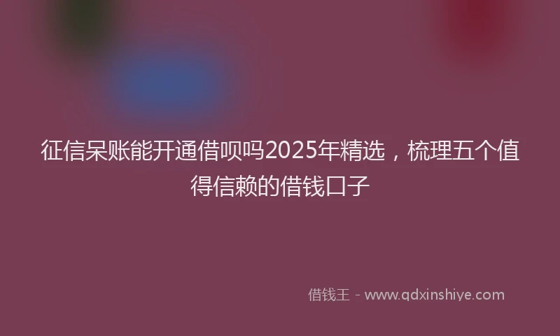 征信呆账能开通借呗吗2025年精选，梳理五个值得信赖的借钱口子