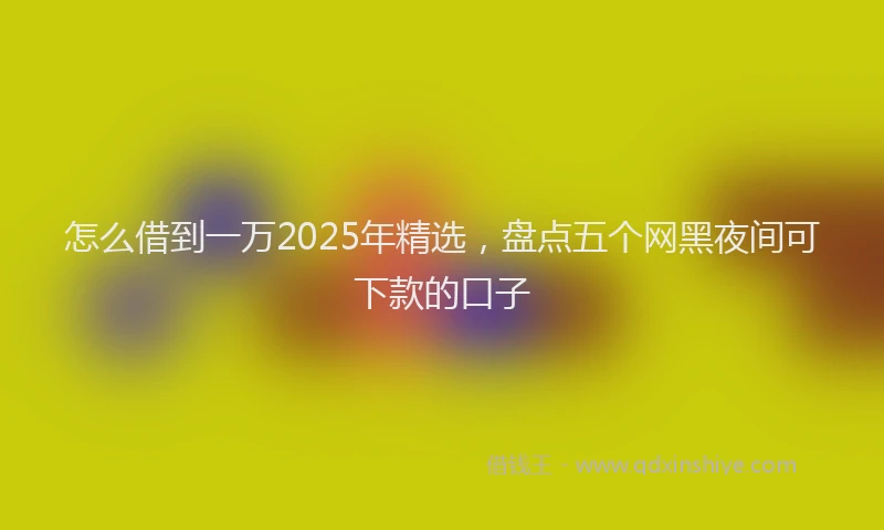 怎么借到一万2025年精选，盘点五个网黑夜间可下款的口子