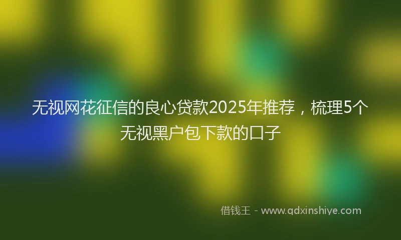 无视网花征信的良心贷款2025年推荐，梳理5个无视黑户包下款的口子