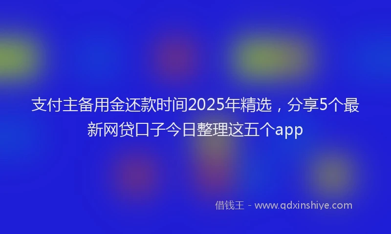 支付主备用金还款时间2025年精选，分享5个最新网贷口子今日整理这五个app