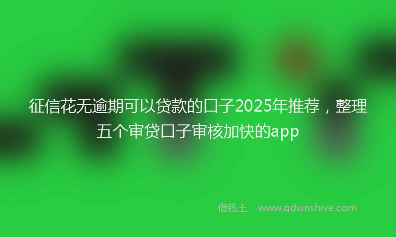 征信花无逾期可以贷款的口子2025年推荐，整理五个审贷口子审核加快的app