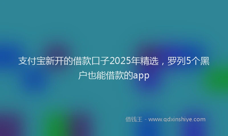 支付宝新开的借款口子2025年精选，罗列5个黑户也能借款的app