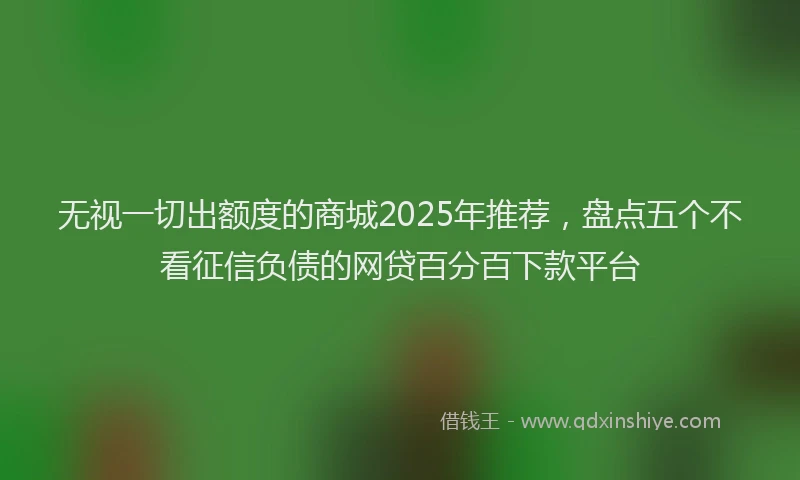 无视一切出额度的商城2025年推荐，盘点五个不看征信负债的网贷百分百下款平台