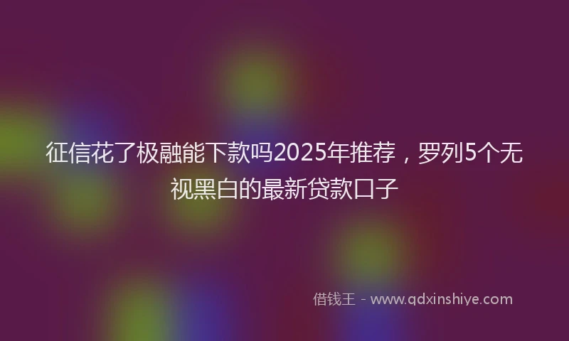 征信花了极融能下款吗2025年推荐，罗列5个无视黑白的最新贷款口子