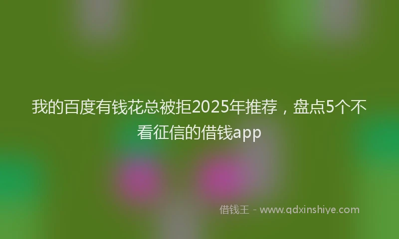 我的百度有钱花总被拒2025年推荐，盘点5个不看征信的借钱app