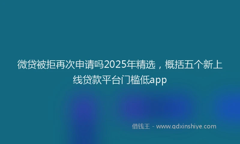 微贷被拒再次申请吗2025年精选，概括五个新上线贷款平台门槛低app