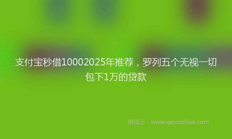 支付宝秒借10002025年推荐，罗列五个无视一切包下1万的贷款