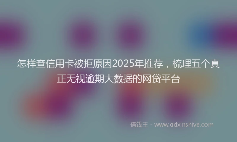 怎样查信用卡被拒原因2025年推荐，梳理五个真正无视逾期大数据的网贷平台
