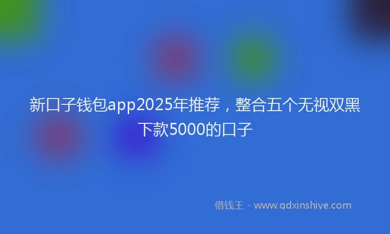 新口子钱包app2025年推荐，整合五个无视双黑下款5000的口子