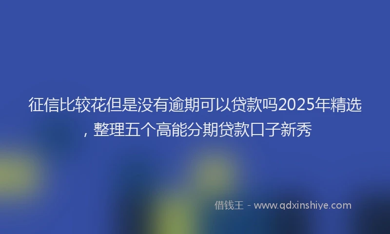 征信比较花但是没有逾期可以贷款吗2025年精选，整理五个高能分期贷款口子新秀