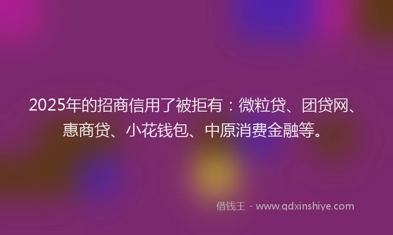 2025年的招商信用了被拒有：微粒贷、团贷网、惠商贷、小花钱包、中原消费金融等。