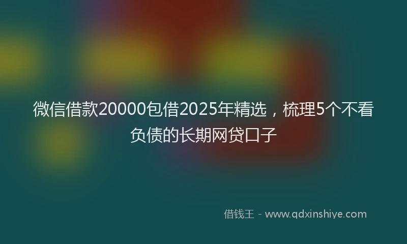 微信借款20000包借2025年精选，梳理5个不看负债的长期网贷口子
