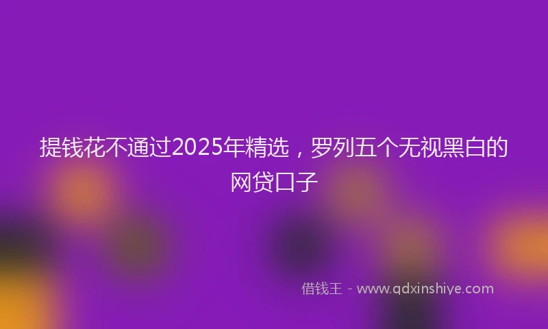 提钱花不通过2025年精选，罗列五个无视黑白的网贷口子