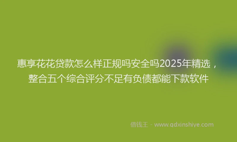 惠享花花贷款怎么样正规吗安全吗2025年精选，整合五个综合评分不足有负债都能下款软件