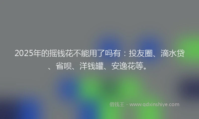 2025年的摇钱花不能用了吗有：投友圈、滴水贷、省呗、洋钱罐、安逸花等。
