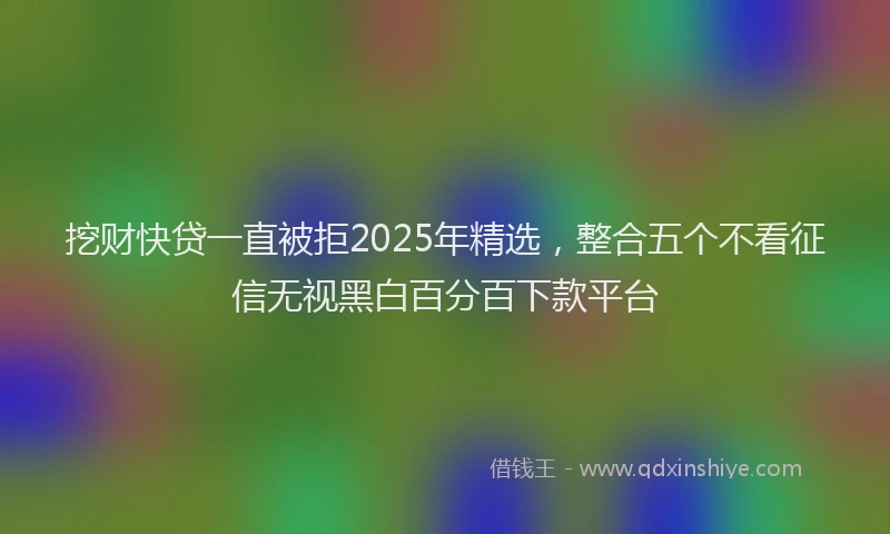 挖财快贷一直被拒2025年精选，整合五个不看征信无视黑白百分百下款平台