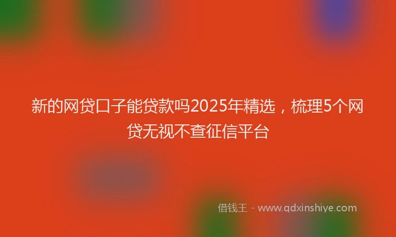 新的网贷口子能贷款吗2025年精选，梳理5个网贷无视不查征信平台