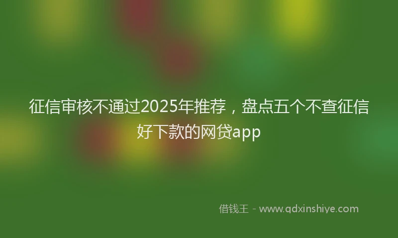 征信审核不通过2025年推荐，盘点五个不查征信好下款的网贷app