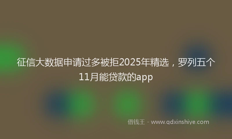 征信大数据申请过多被拒2025年精选，罗列五个11月能贷款的app
