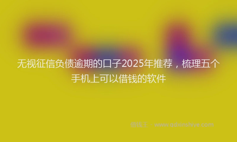 无视征信负债逾期的口子2025年推荐，梳理五个手机上可以借钱的软件